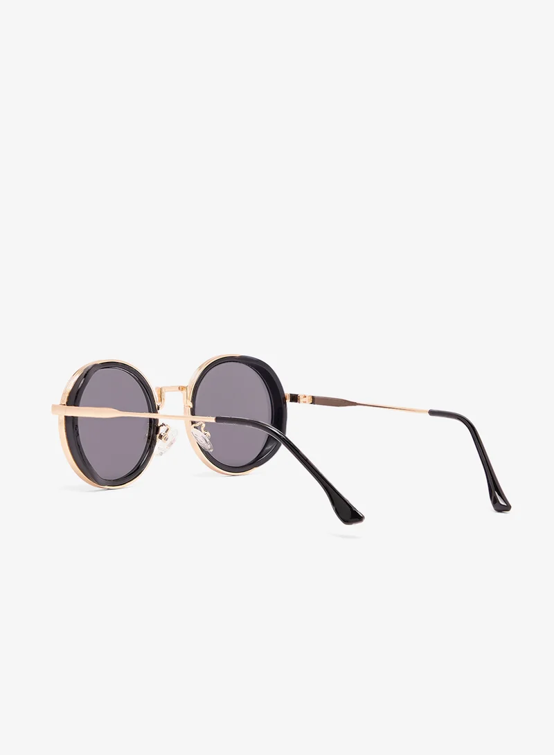 Ginger Classic Oval Sunglasses With Gold Accent